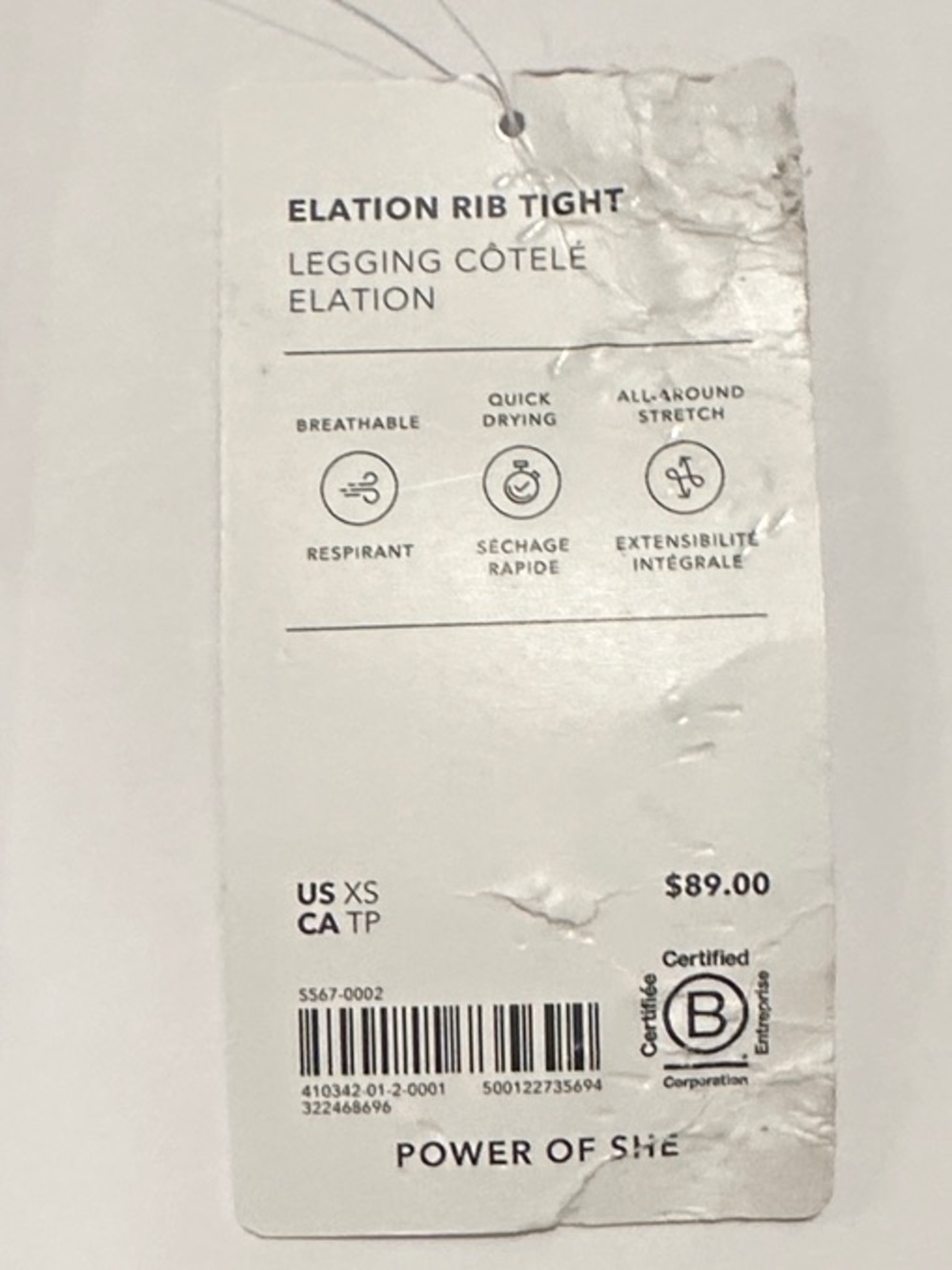 Athleta Elation Rib Tight Leggings Black XS NWT High Rise - Picture 14 of 14
